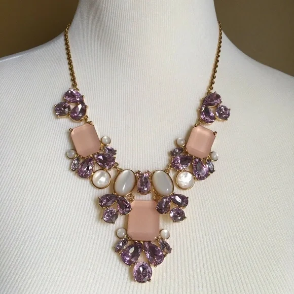 NWT Kate Spade Blush Crystal Glitzy Spritz Necklace - Picture 2 of 6